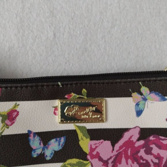 Betsey Johnson Floral Stripe Convertible Purse - Picture 3 of 7